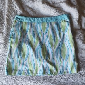 Greg Norman Womens Size 10 Golf Skort White/green/blue Athletic